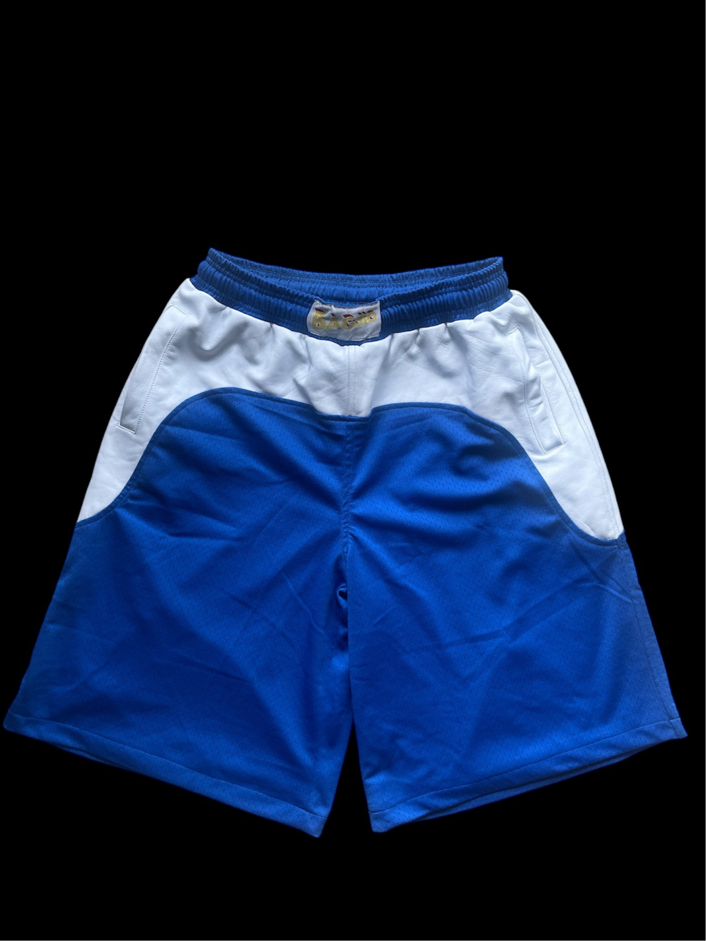 LEATHER MESH PATCH BASKETBALL SHORTS