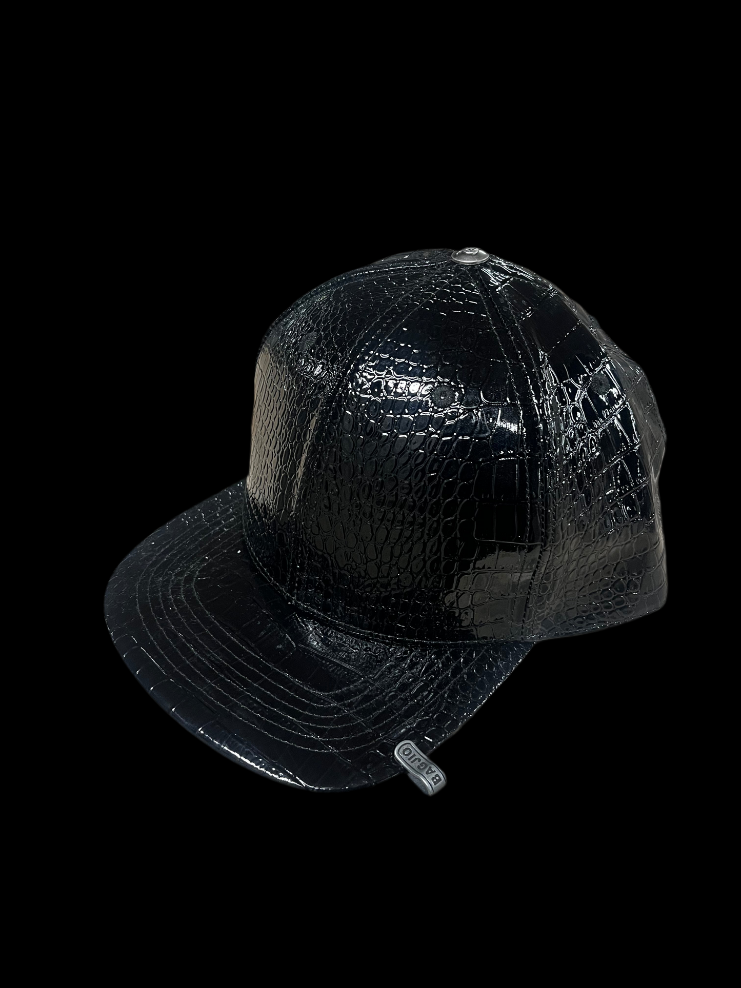 BLACK CROC PRINT FITTED HAT