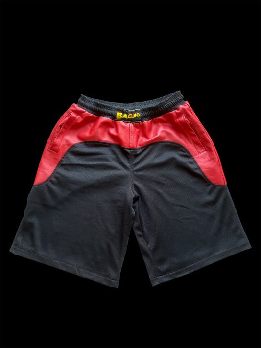LEATHER MESH PATCH BASKETBALL SHORTS